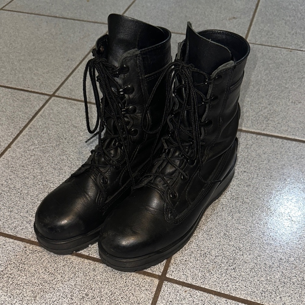 Belleville F360ST Tactical Combat Boots Black Leather Vibram Sole Size 6.5 XW
